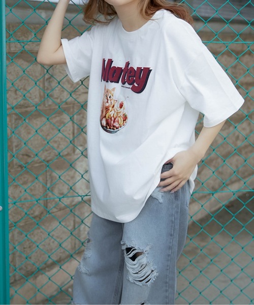 GORGE(ゴージ)の「《ロゴ映え×キャットグラフィック》カジュアルTシャツ(Tシャツ/カットソー・レディース・オフホワイト/ブルー/ブラック・F)」の11枚目の写真