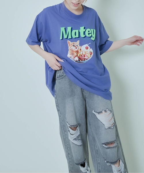 GORGE(ゴージ)の「《ロゴ映え×キャットグラフィック》カジュアルTシャツ(Tシャツ/カットソー・レディース・オフホワイト/ブルー/ブラック・F)」の12枚目の写真