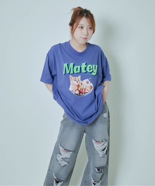 GORGE(ゴージ)の「《ロゴ映え×キャットグラフィック》カジュアルTシャツ(Tシャツ/カットソー・レディース・オフホワイト/ブルー/ブラック・F)」の13枚目の写真