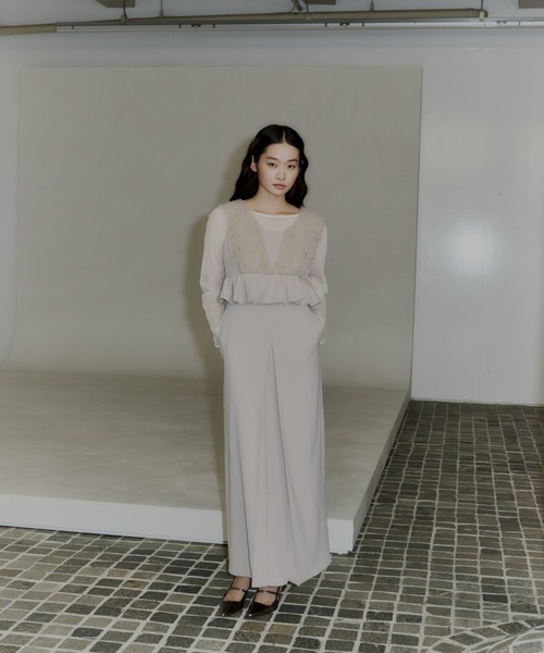 ボリュームチュールペプラムドレス / volume tulle peplum dress