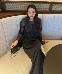 ANDRESD（アンドレスド）の「ボリュームチュールペプラムドレス / volume tulle peplum dress（ドレス）」