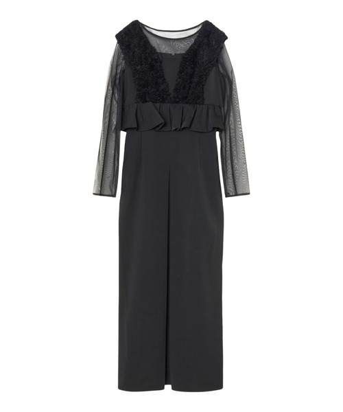 ボリュームチュールペプラムドレス / volume tulle peplum dress