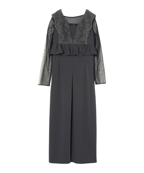 ボリュームチュールペプラムドレス / volume tulle peplum dress