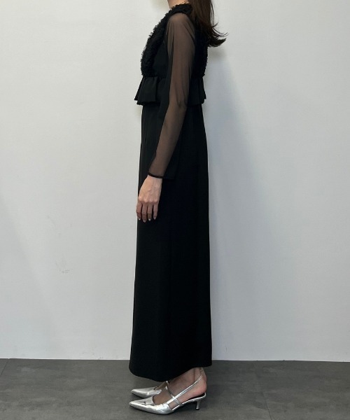 ボリュームチュールペプラムドレス / volume tulle peplum dress