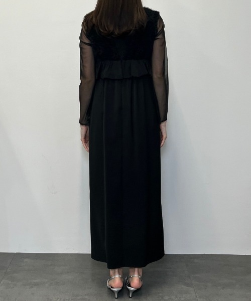 ボリュームチュールペプラムドレス / volume tulle peplum dress