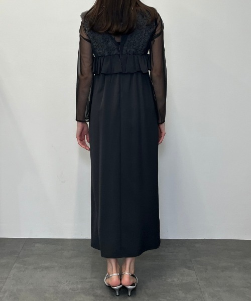 ボリュームチュールペプラムドレス / volume tulle peplum dress