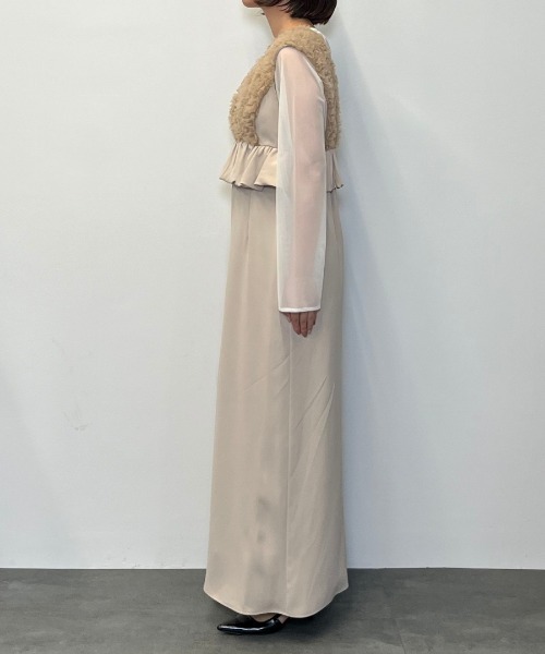 ボリュームチュールペプラムドレス / volume tulle peplum dress