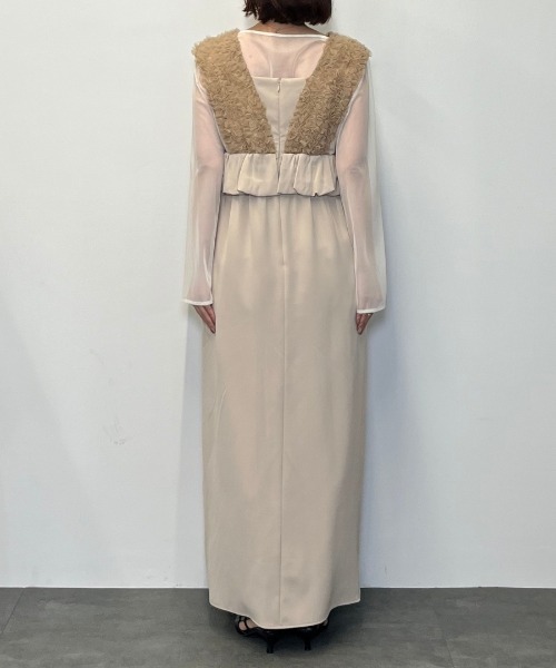 ボリュームチュールペプラムドレス / volume tulle peplum dress
