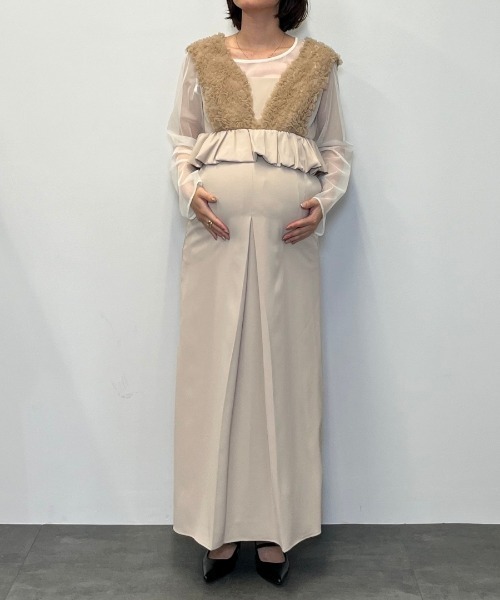 ボリュームチュールペプラムドレス / volume tulle peplum dress