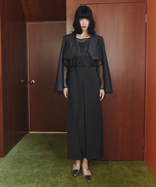 ボリュームチュールペプラムドレス / volume tulle peplum dress