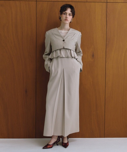 ボリュームチュールペプラムドレス / volume tulle peplum dress