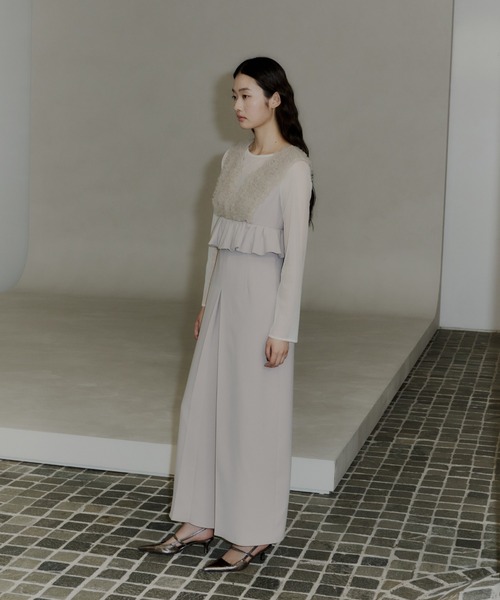 ボリュームチュールペプラムドレス / volume tulle peplum dress