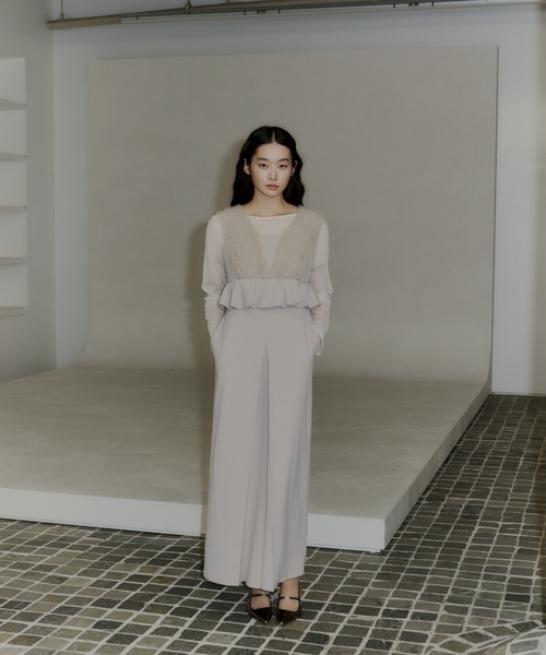 ボリュームチュールペプラムドレス / volume tulle peplum dress