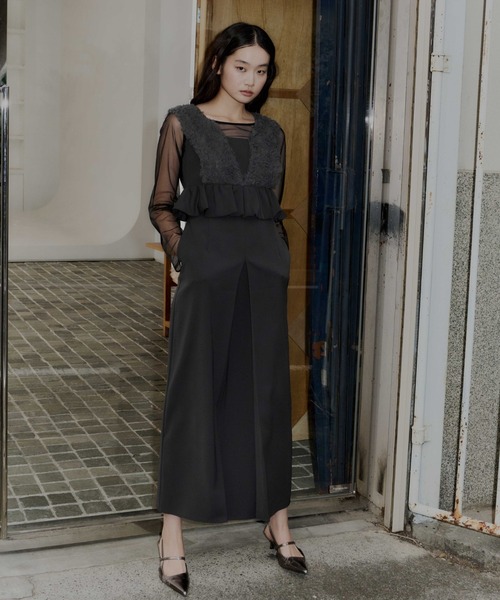 ANDRESD（アンドレスド）の「ボリュームチュールペプラムドレス