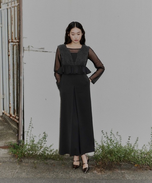 ANDRESD（アンドレスド）の「ボリュームチュールペプラムドレス