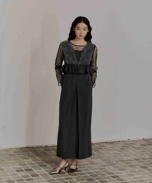 ボリュームチュールペプラムドレス / volume tulle peplum dress