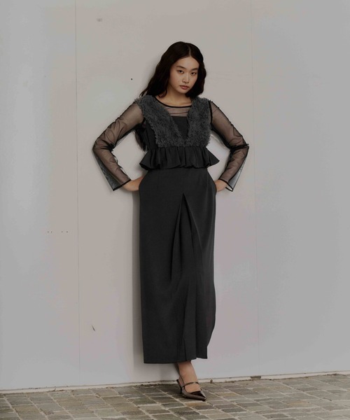 ANDRESD（アンドレスド）の「ボリュームチュールペプラムドレス