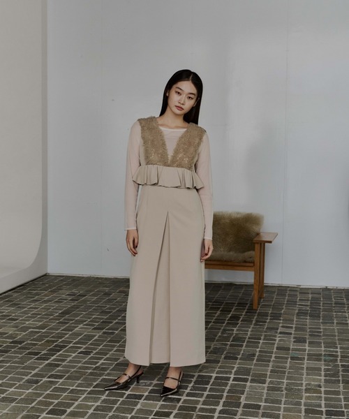 ボリュームチュールペプラムドレス / volume tulle peplum dress