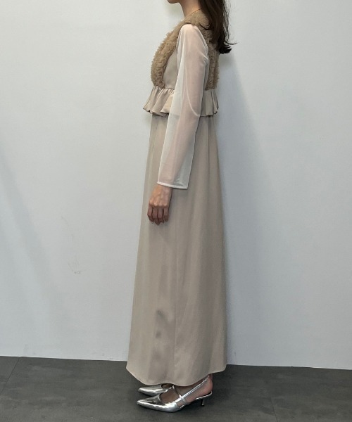 ボリュームチュールペプラムドレス / volume tulle peplum dress