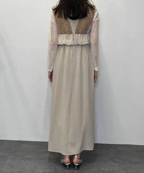 ボリュームチュールペプラムドレス / volume tulle peplum dress