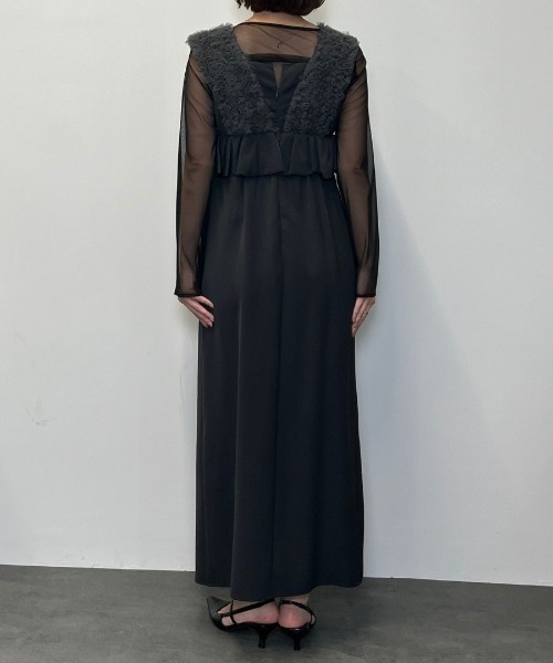 ボリュームチュールペプラムドレス / volume tulle peplum dress