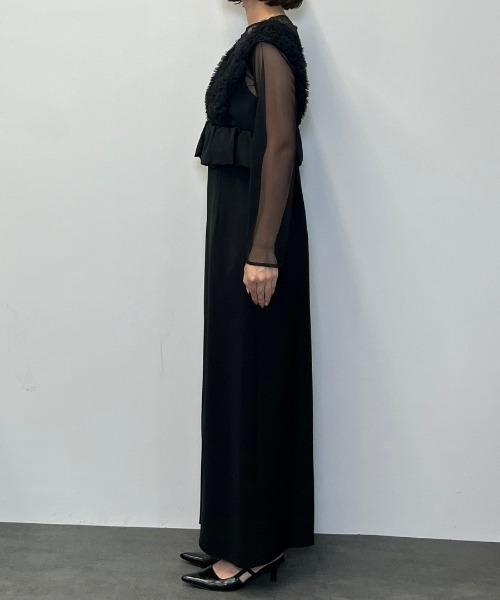 【ANDRESD】ボリュームチュールペプラムドレス ボリュームチュールペプラムドレス / volume tulle peplum dress