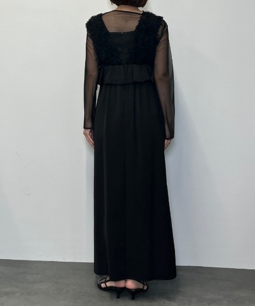 ボリュームチュールペプラムドレス / volume tulle peplum dress