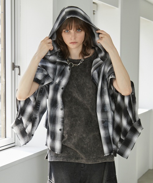 Spielio(シュピーリオ)の「【Spielio】2-Way processed hoodie shirt/ 2WAY加工デザインフーディーシャツ(シャツ/ブラウス・メンズ・ブラック/ブラウン・S/M/L)」の16枚目の写真