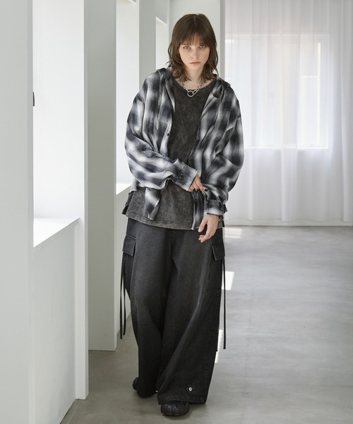 Spielio(シュピーリオ)の「【Spielio】2-Way processed hoodie shirt/ 2WAY加工デザインフーディーシャツ(シャツ/ブラウス・メンズ・ブラック/ブラウン・S/M/L)」の18枚目の写真