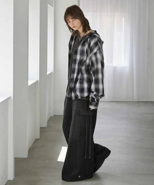 Spielio(シュピーリオ)の「【Spielio】2-Way processed hoodie shirt/ 2WAY加工デザインフーディーシャツ(シャツ/ブラウス・メンズ・ブラック/ブラウン・S/M/L)」の20枚目の写真