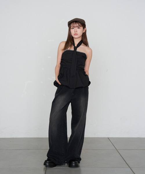 RAY CASSIN（レイカズン）の「スーツ風ベアペプラム（シャツ/ブラウス・レディース・グレー系その他2/ブラック系その他2/グレー・FREE）」の6枚目の写真