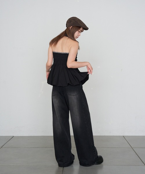 RAY CASSIN（レイカズン）の「スーツ風ベアペプラム（シャツ/ブラウス・レディース・グレー系その他2/ブラック系その他2/グレー・FREE）」の8枚目の写真