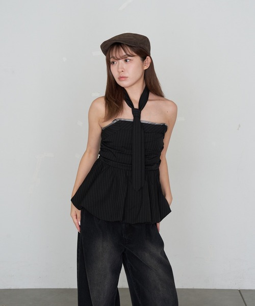 RAY CASSIN（レイカズン）の「スーツ風ベアペプラム（シャツ/ブラウス・レディース・グレー系その他2/ブラック系その他2/グレー・FREE）」の9枚目の写真