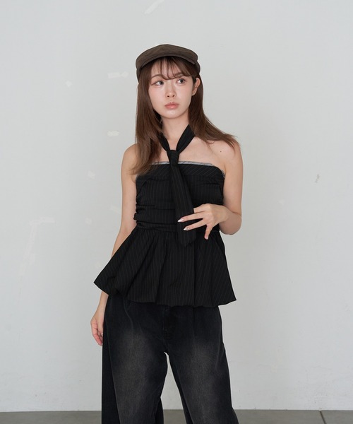 RAY CASSIN（レイカズン）の「スーツ風ベアペプラム（シャツ/ブラウス・レディース・グレー系その他2/ブラック系その他2/グレー・FREE）」の10枚目の写真