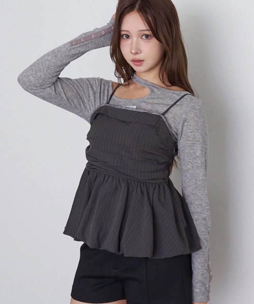 RAY CASSIN（レイカズン）の「スーツ風ベアペプラム（シャツ/ブラウス・レディース・グレー系その他2/ブラック系その他2/グレー・FREE）」の18枚目の写真