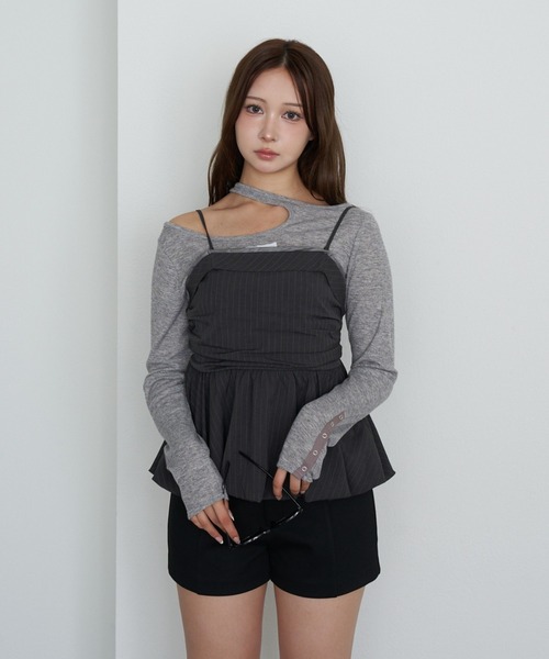 RAY CASSIN（レイカズン）の「スーツ風ベアペプラム（シャツ/ブラウス・レディース・グレー系その他2/ブラック系その他2/グレー・FREE）」の20枚目の写真