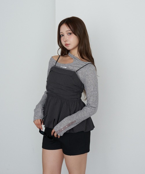 RAY CASSIN（レイカズン）の「スーツ風ベアペプラム（シャツ/ブラウス・レディース・グレー系その他2/ブラック系その他2/グレー・FREE）」の19枚目の写真