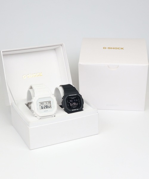 G-SHOCK(ジーショック)の「Pair Model / DW-5600WW-7JF × BGD-565U-1JF(デジタル腕時計・メンズ・ホワイト×ブラック・FREE)」の1枚目の写真