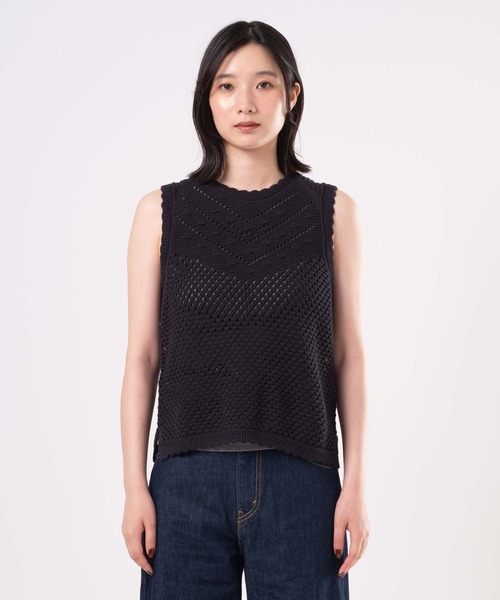 Levi's(リーバイス)の「Levi's/リーバイス ADRIENNE クロシェット タンクトップ(タンクトップ・レディース・ブラック・XS/S/M)」の1枚目の写真