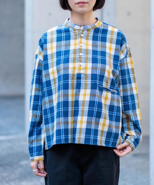 D.M.G.（ドミンゴ）の「[D.M.G. / ディーエムジー] 起毛チェック プルオーバーシャツ（シャツ/ブラウス・レディース・オレンジ系その他/ブルー系その他・3/2）」の22枚目の写真