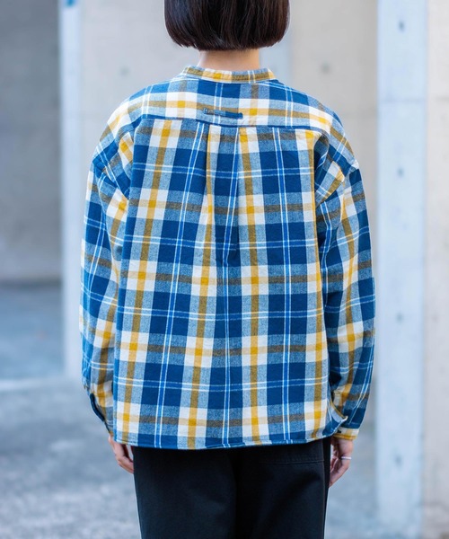 D.M.G.（ドミンゴ）の「[D.M.G. / ディーエムジー] 起毛チェック プルオーバーシャツ（シャツ/ブラウス・レディース・オレンジ系その他/ブルー系その他・3/2）」の6枚目の写真