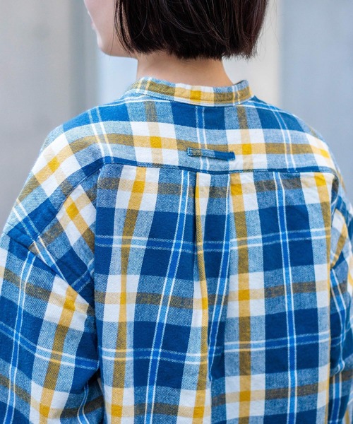 D.M.G.（ドミンゴ）の「[D.M.G. / ディーエムジー] 起毛チェック プルオーバーシャツ（シャツ/ブラウス・レディース・オレンジ系その他/ブルー系その他・3/2）」の10枚目の写真