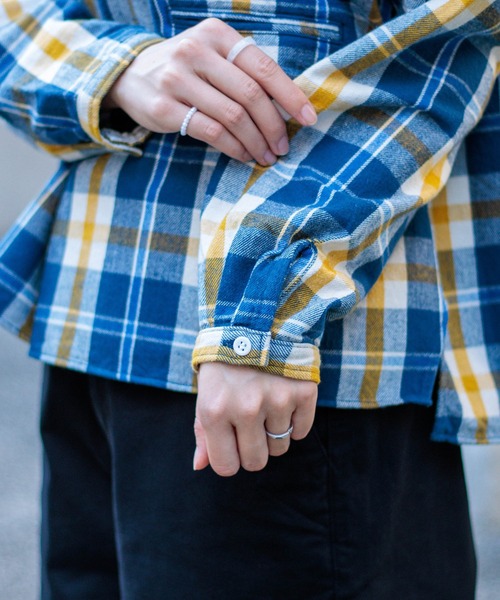 D.M.G.（ドミンゴ）の「[D.M.G. / ディーエムジー] 起毛チェック プルオーバーシャツ（シャツ/ブラウス・レディース・オレンジ系その他/ブルー系その他・3/2）」の11枚目の写真