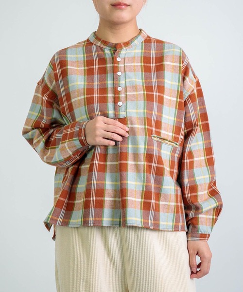 D.M.G.（ドミンゴ）の「[D.M.G. / ディーエムジー] 起毛チェック プルオーバーシャツ（シャツ/ブラウス・レディース・オレンジ系その他/ブルー系その他・3/2）」の18枚目の写真