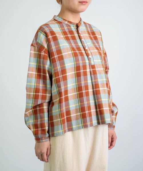 D.M.G.（ドミンゴ）の「[D.M.G. / ディーエムジー] 起毛チェック プルオーバーシャツ（シャツ/ブラウス・レディース・オレンジ系その他/ブルー系その他・3/2）」の19枚目の写真
