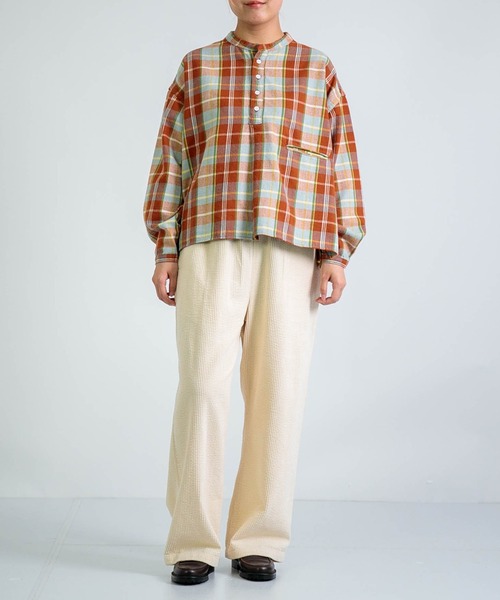 D.M.G.（ドミンゴ）の「[D.M.G. / ディーエムジー] 起毛チェック プルオーバーシャツ（シャツ/ブラウス・レディース・オレンジ系その他/ブルー系その他・3/2）」の20枚目の写真