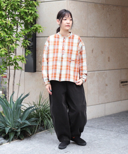 D.M.G.（ドミンゴ）の「[D.M.G. / ディーエムジー] 起毛チェック プルオーバーシャツ（シャツ/ブラウス・レディース・オレンジ系その他/ブルー系その他・3/2）」の14枚目の写真