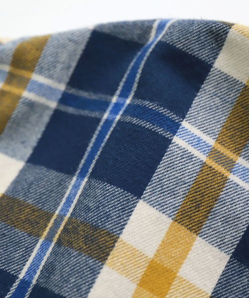 D.M.G.（ドミンゴ）の「[D.M.G. / ディーエムジー] 起毛チェック プルオーバーシャツ（シャツ/ブラウス・レディース・オレンジ系その他/ブルー系その他・3/2）」の3枚目の写真