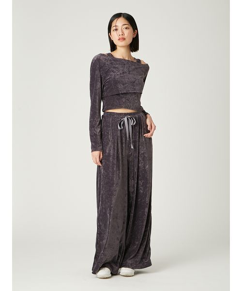 セール】クラッシュベロアレイヤードカットソー（Tシャツ/カットソー