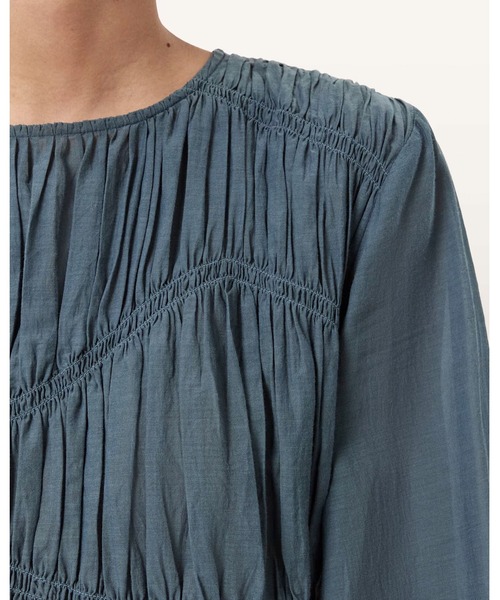 ALLSAINTS(オールセインツ)の「MELANI ROUND NECK GATHERED TOP | MELANI ラウンド ネック ギャザー トップ(その他トップス・レディース・ブルー系その他・4/6/8/10)」の5枚目の写真